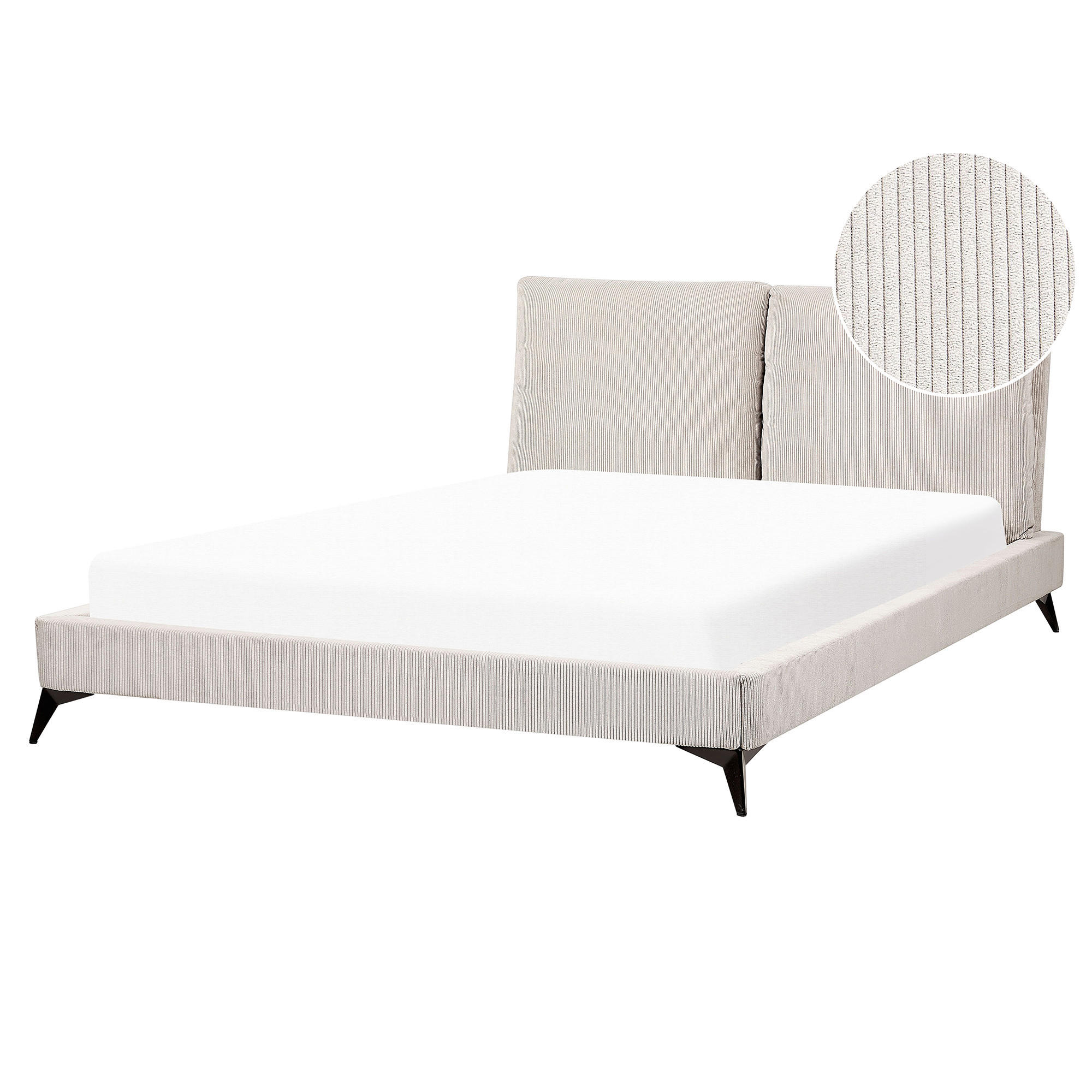 POLSTERBETT 160/200cm Helles Beige Melle - Beige, Naturmaterialen/Textil (160/200cm) - Beliani