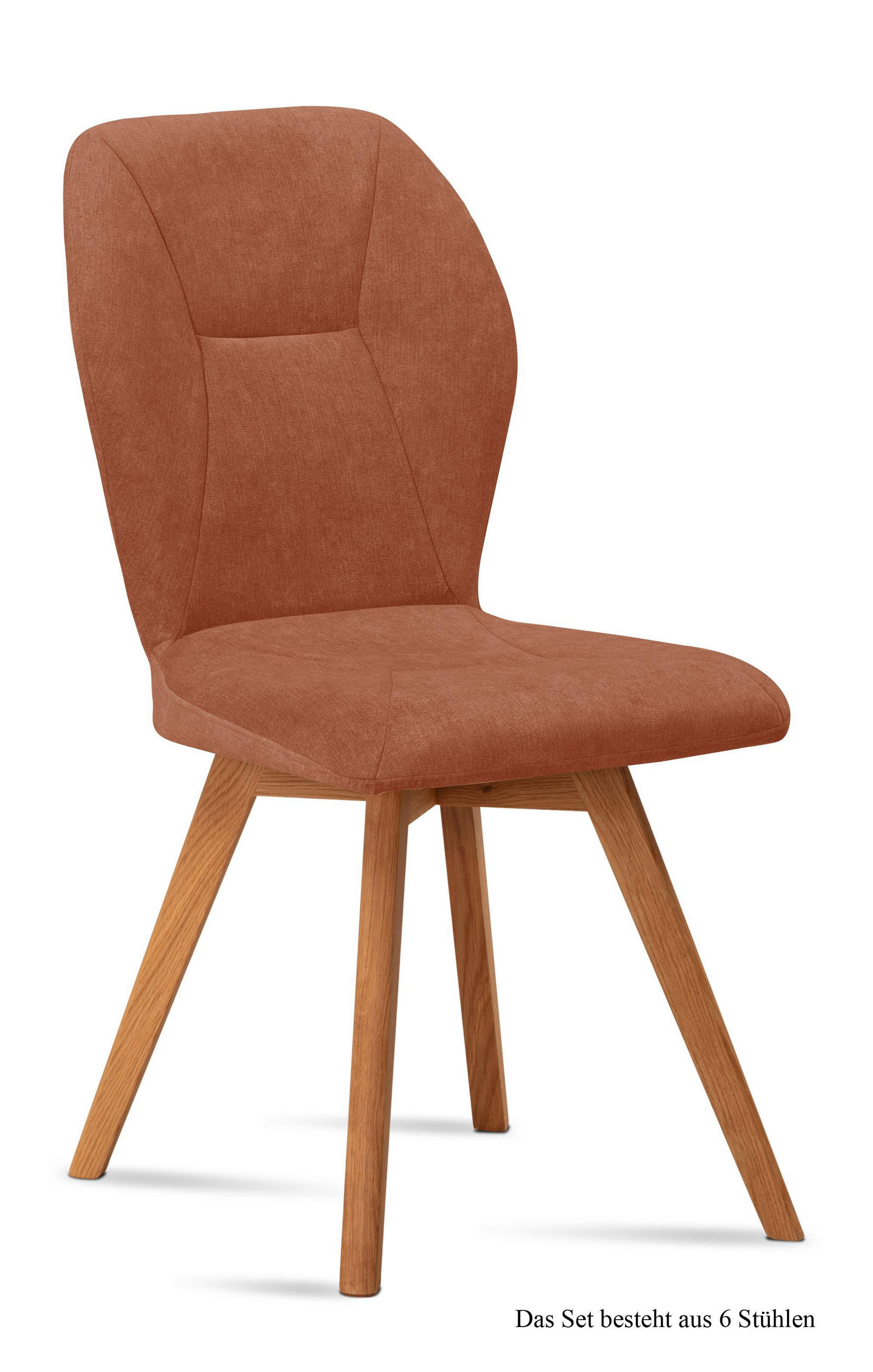 ESSZIMMERSTUHL (6er-Set) Donia 51x92x60 Eiche geölt/Cognac - Cognac/Eichefarben, Kunststoff (60/92/51cm) - 58aufmkessel