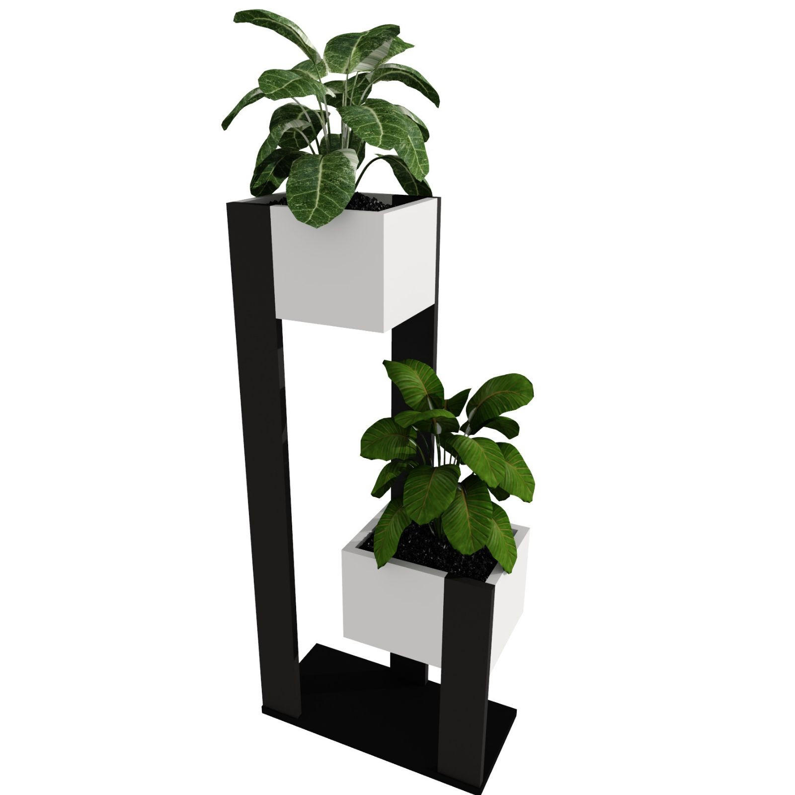 BLUMENSTÄNDER Duo 2 - Weiß, Holzwerkstoff (23/98/49cm) - RAUMHIRSCH FURNITURE