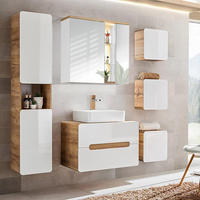 BADMÖBEL-SET 6-TLG. Luton-56 - Weiß, Holzwerkstoff (180/195/46cm) - Lomado