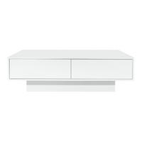 COUCHTISCH Weiß 115/55/34 cm mit LED - Weiß, Holzwerkstoff (55/115/34cm) - PANGIVO