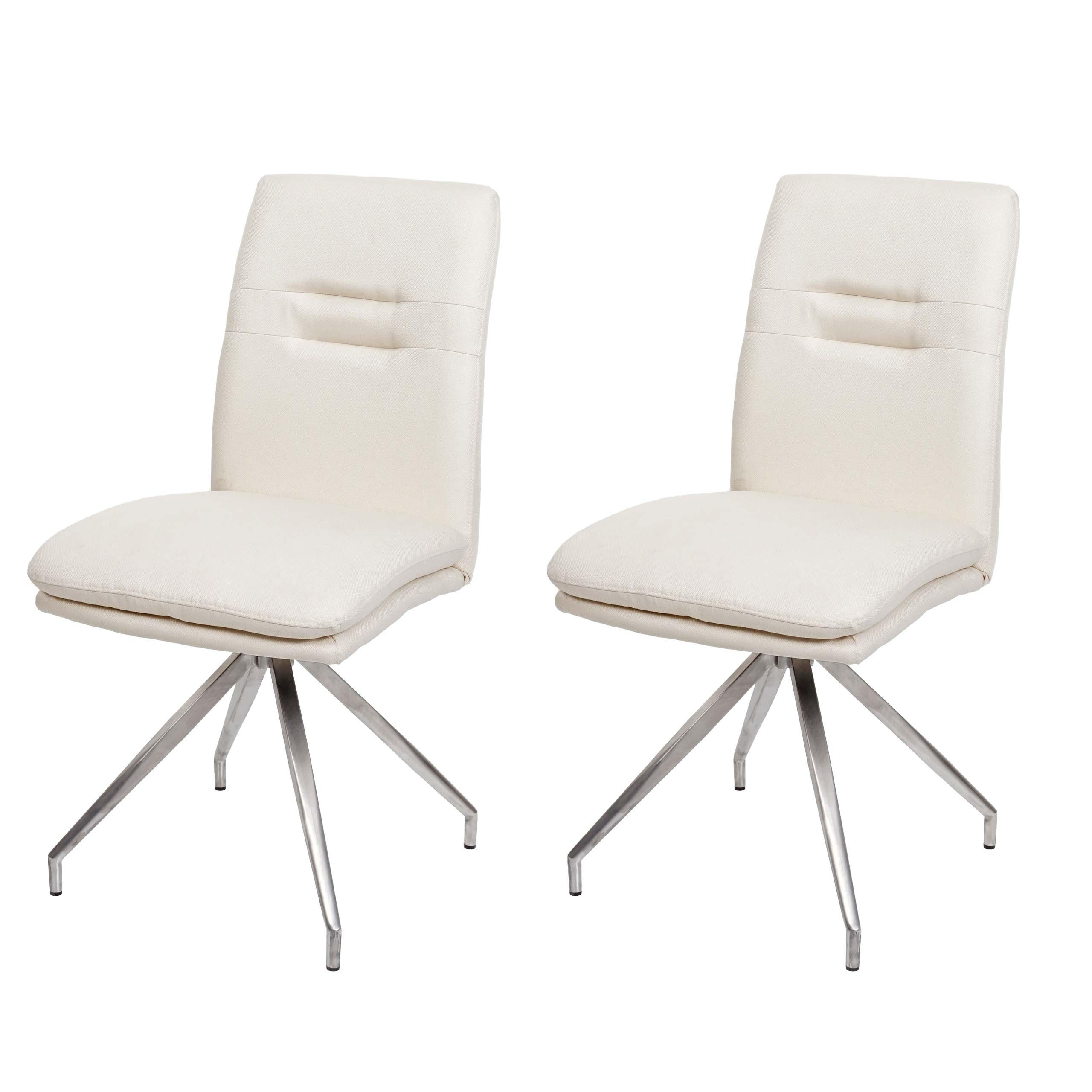 ESSZIMMERSTUHL Cremeweiß 2er-Set - Weiß, Textil (47/90/60cm) - MCW