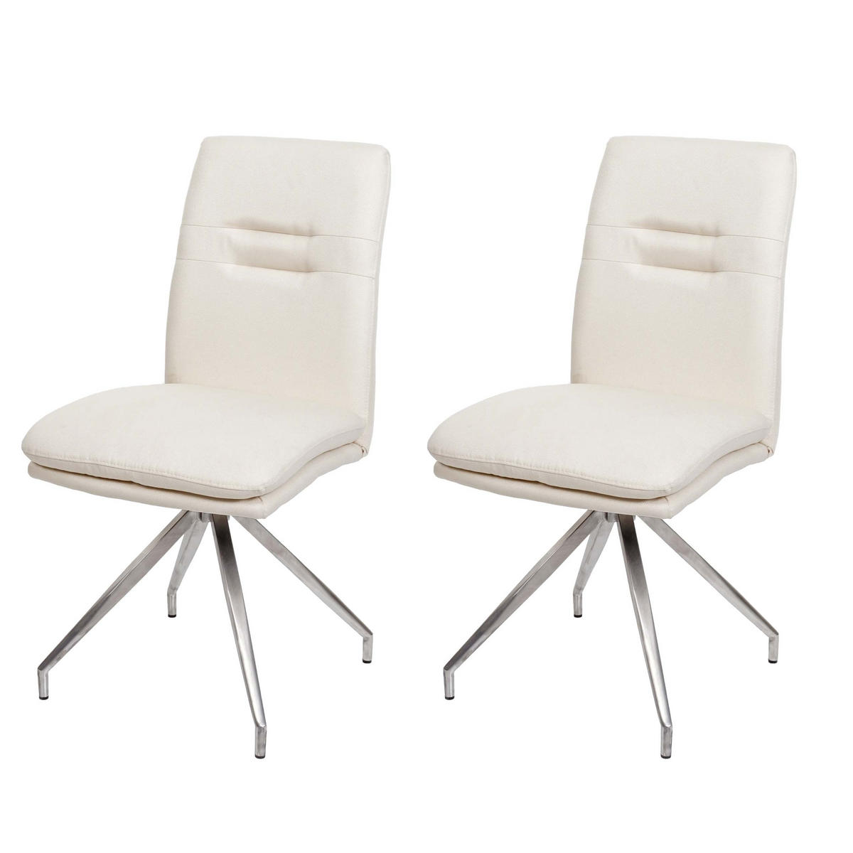 ESSZIMMERSTUHL Cremeweiß 2er-Set - Weiß, Textil (47/90/60cm) - MCW