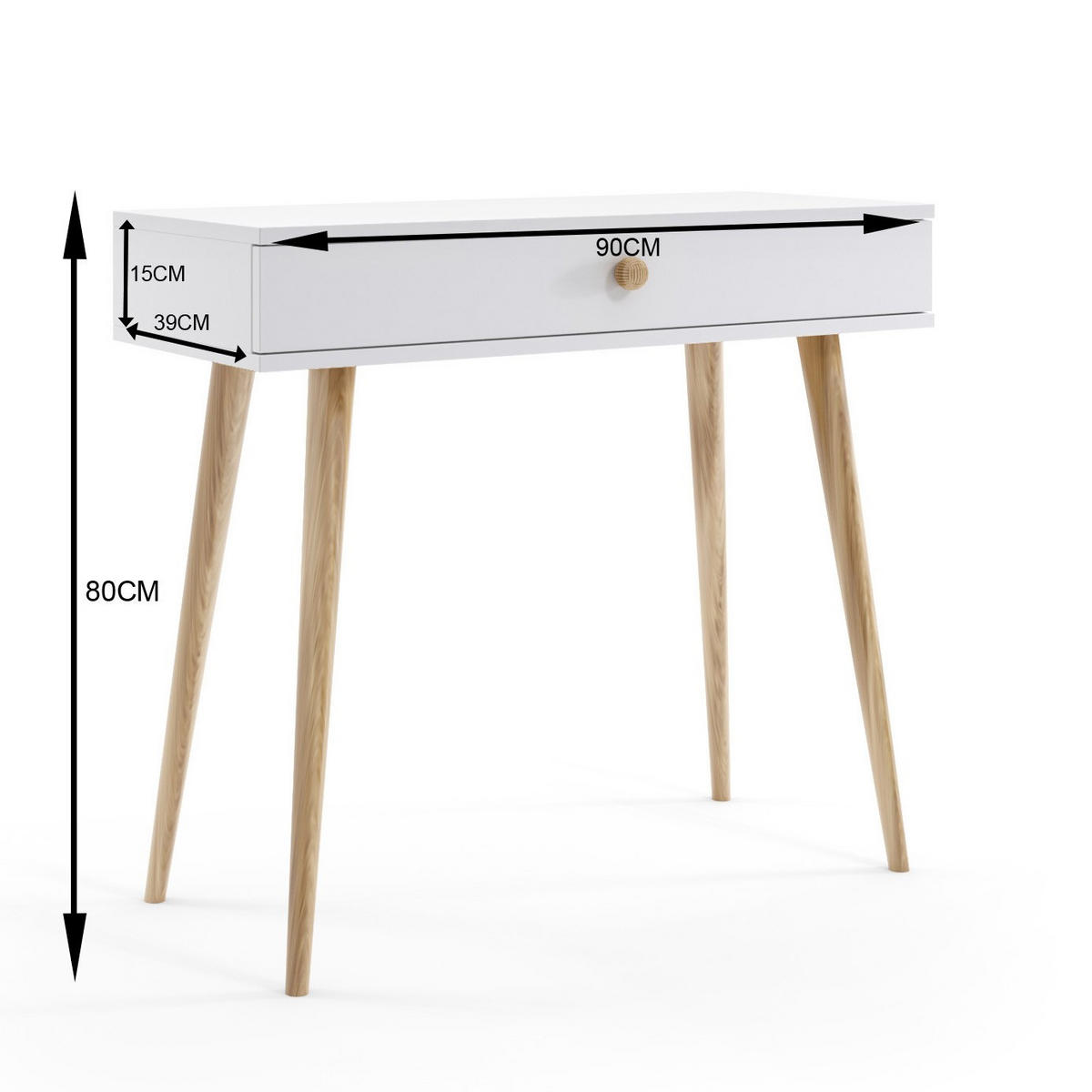 KONSOLE Ikon Kaschmir, mit Schublade - Kaschmir, Holz/Holzwerkstoff (39/90/80cm) - Bettso