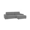ECKSOFA Lopez Hellgrau Samt-Stoff - Hellgrau/Schwarz, Holz/Kunststoff (264/162cm) - S-Style Möbel
