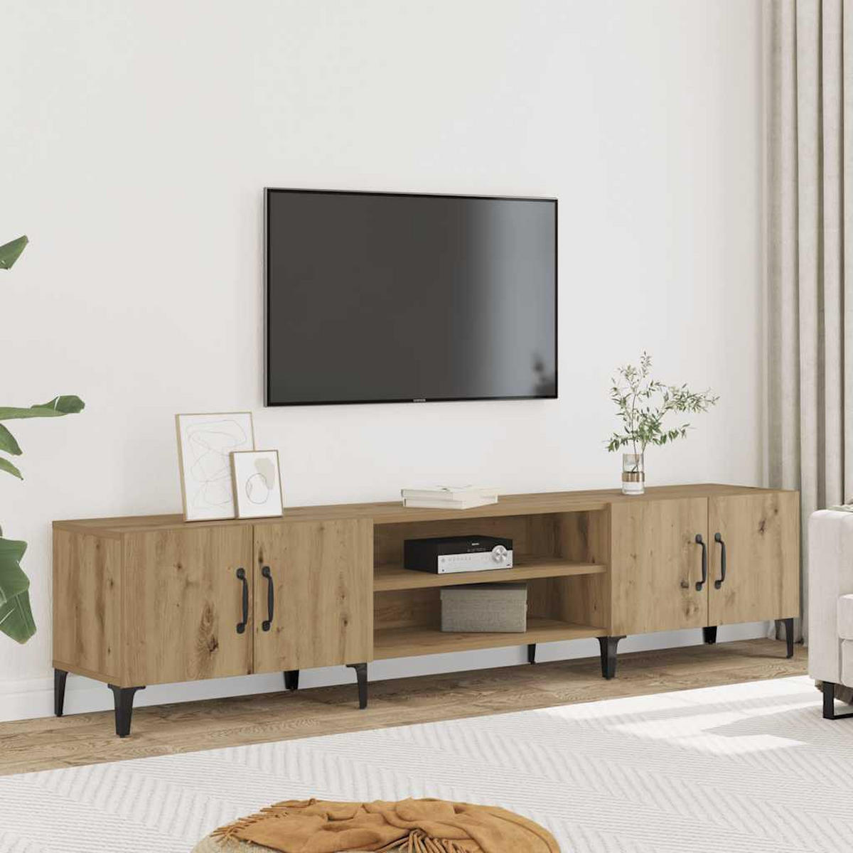 TV-SCHRANK Artisan-Eiche 180/31,5/40 Cm Holzwerkstoff - Braun, Holzwerkstoff (31.5/40/180cm) - vidaXL