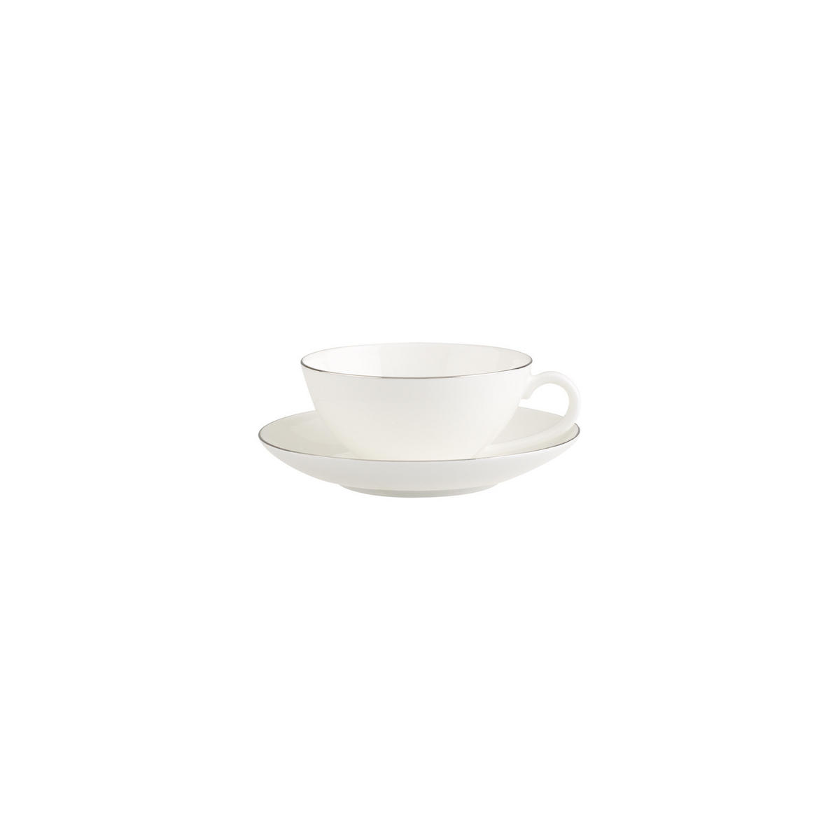 TEETASSE MIT UNTERTASSE Anmut Platinum No.1 weiß 140 ml - Weiß, Keramik (15/7.6/15cm) - Villeroy & Boch