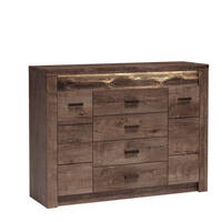 KOMMODE ZERI 137/103,5/42cm mit 4 Schubladen 2 Türen Braun - Dunkelbraun/Braun, Holzwerkstoff (137/103.5/42cm) - MASSENO