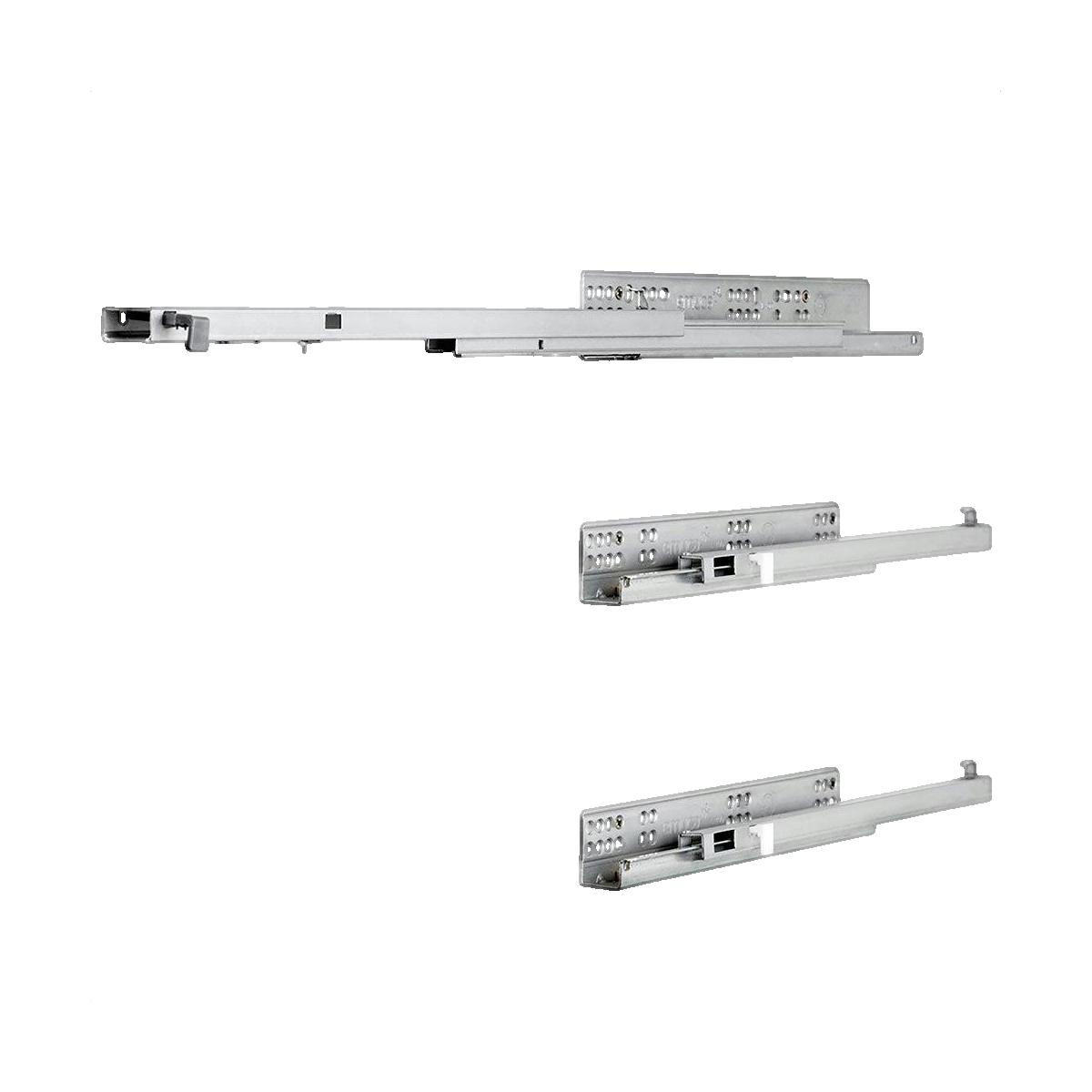 UNTERFLURFÜHRUNGEN Silver, Vollauszug, mit Schließautomatik, Tiefe 400mm, Stahl, Verzinkt - Silberfarben, Metall (2.7/3.7/40cm) - EMUCA