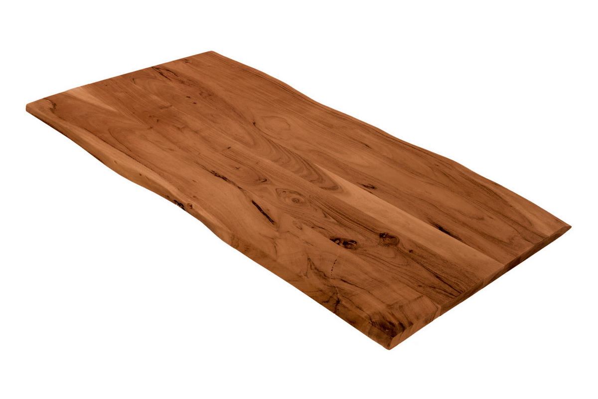 TISCHPLATTE CURT - Braun/Naturfarben, Akazienholz/Holz (60/120/3cm) - SAM