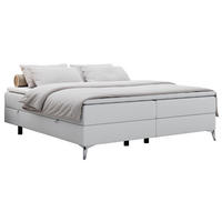 BOXBETT LESS 120/200 Weiß Kunstleder - H4 - Weiß, Holz/Textil (120/200cm) - MKS