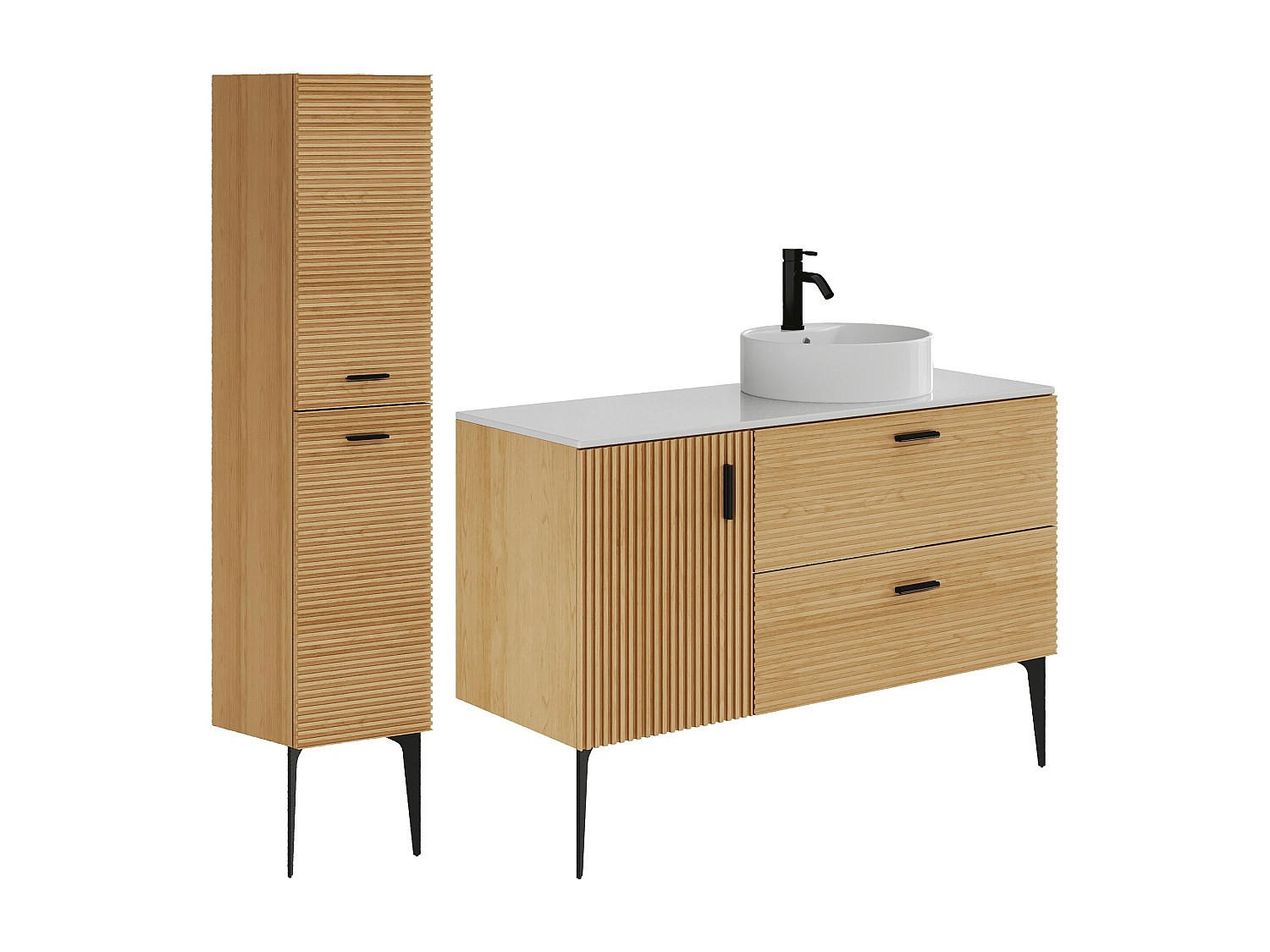 Vente-Unique 2Er-Set Weiß 120x55x46 cm