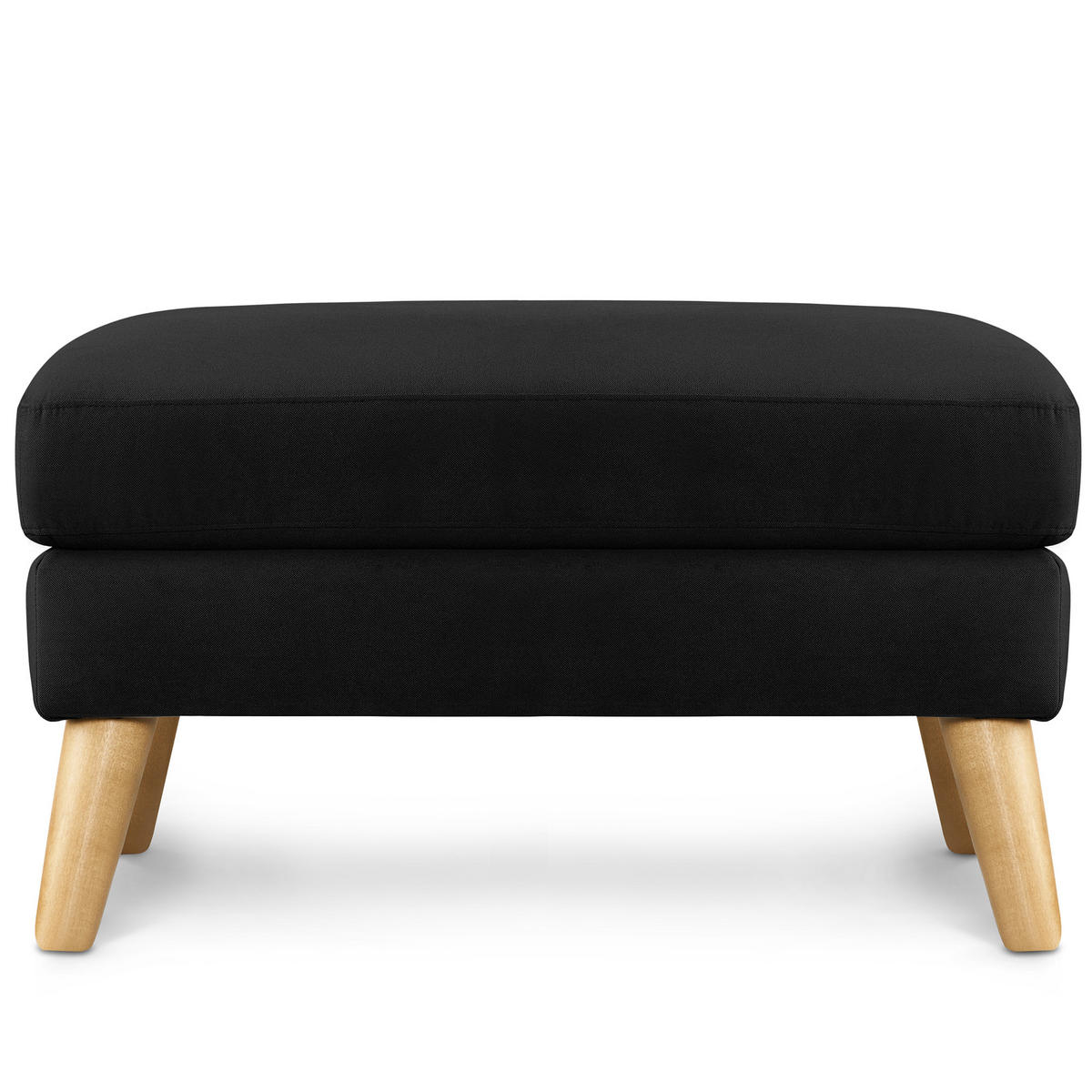 SITZHOCKER TAGIO Pouffe, schwarz - Schwarz/Braun, Buchenholz/Textil (65/46/80cm) - KONSIMO®
