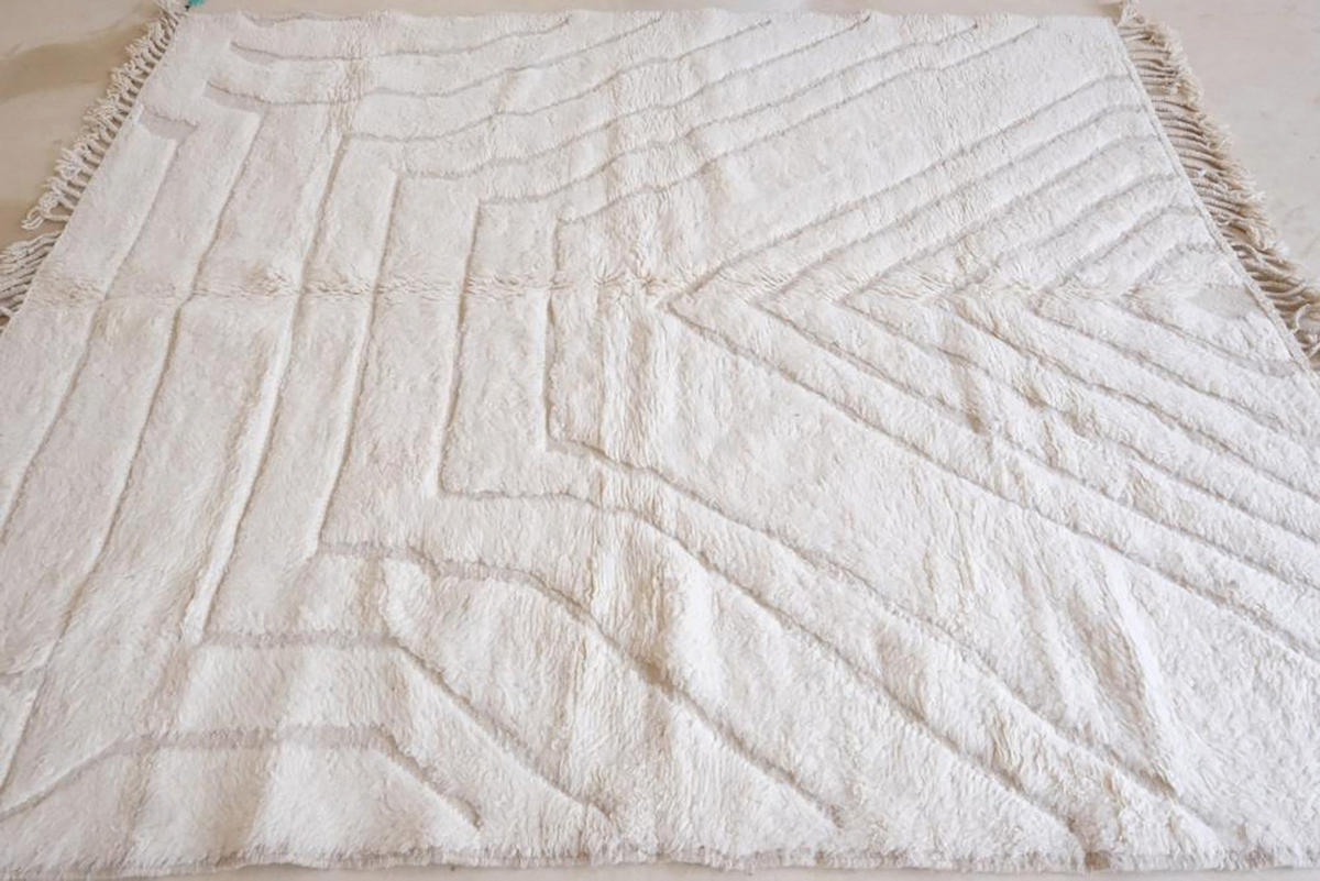 BERBERTEPPICH aus Marokko aus reiner Wolle 250x 300 cm - Weiß, Naturmaterialien (250/300cm) - AFK Living
