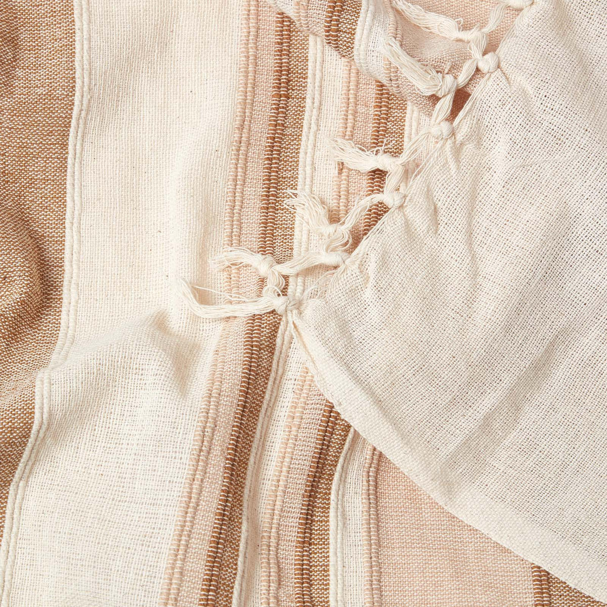 WOHNDECKE Morocco 150/200 cm, 100% Baumwolle gestreift - Beige, Textil (150/200cm) - Homescapes