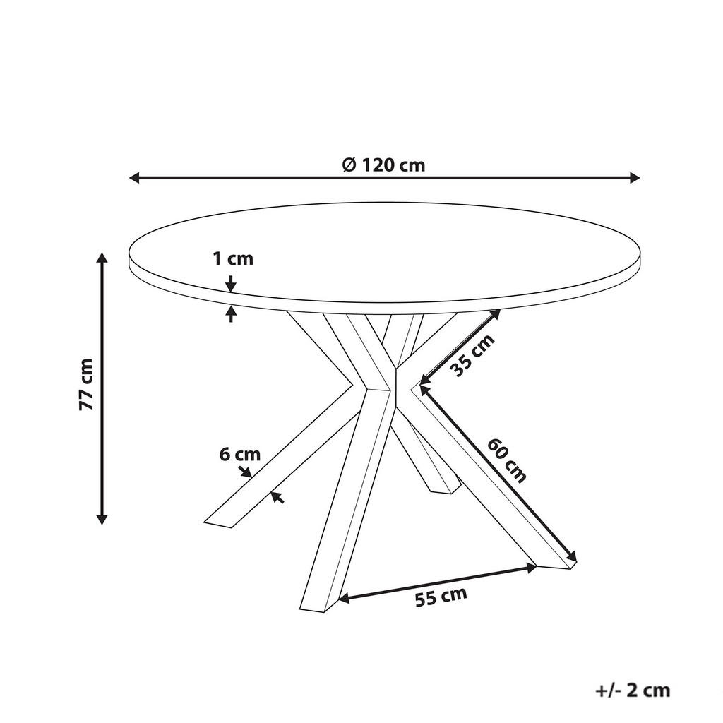 Thumbnail - Beliani Gartentisch, Schwarz, Transparent, Glas, rund, 120x75x120 cm, Gartenmöbel, Gartentische, Gartentische