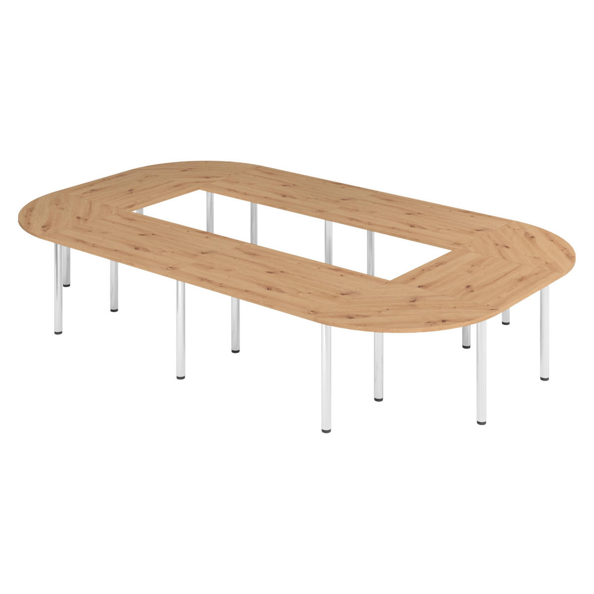 KONFERENZTISCH-SETS Serie-K 240/400/74 cm in Wildeiche - Wildeiche, Holzwerkstoff (240/400/74cm) - bümö