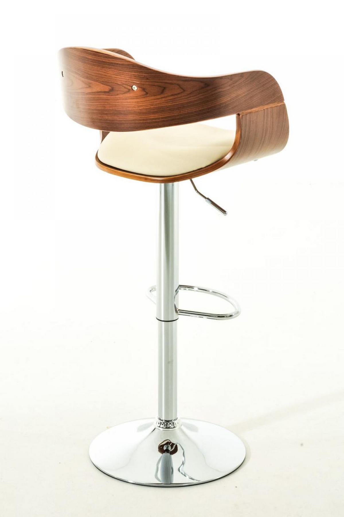 BARHOCKER 2er Set Lederlook walnuss/creme - Walnussfarben/Creme, Textil/Metall (50/88/48cm) - CLP