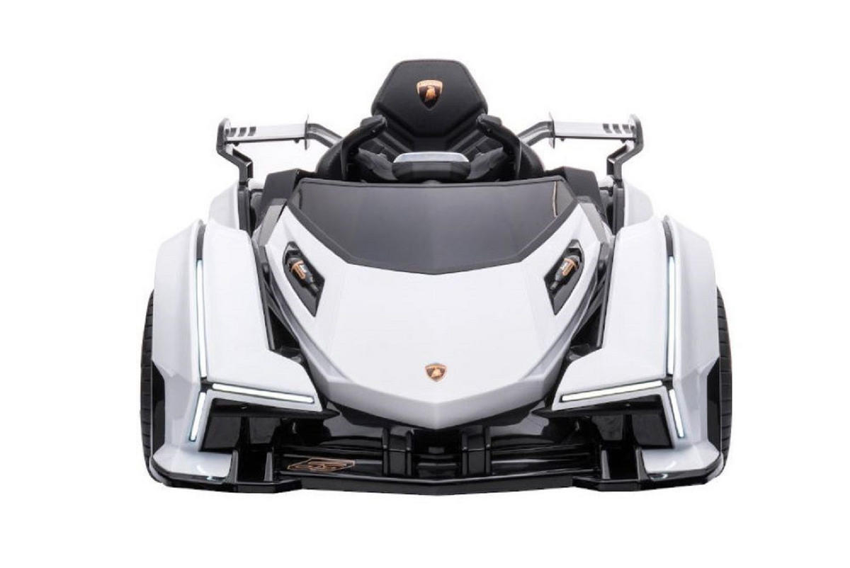 KINDER ELEKTROAUTO Lamborghini V12 Vision Gran Turismo weiß Fernbedienung, MP3-Anschluss, Musikfunktion, Batterieanzeige - Weiß, Kunststoff (117/66/50cm) - Es-Toys