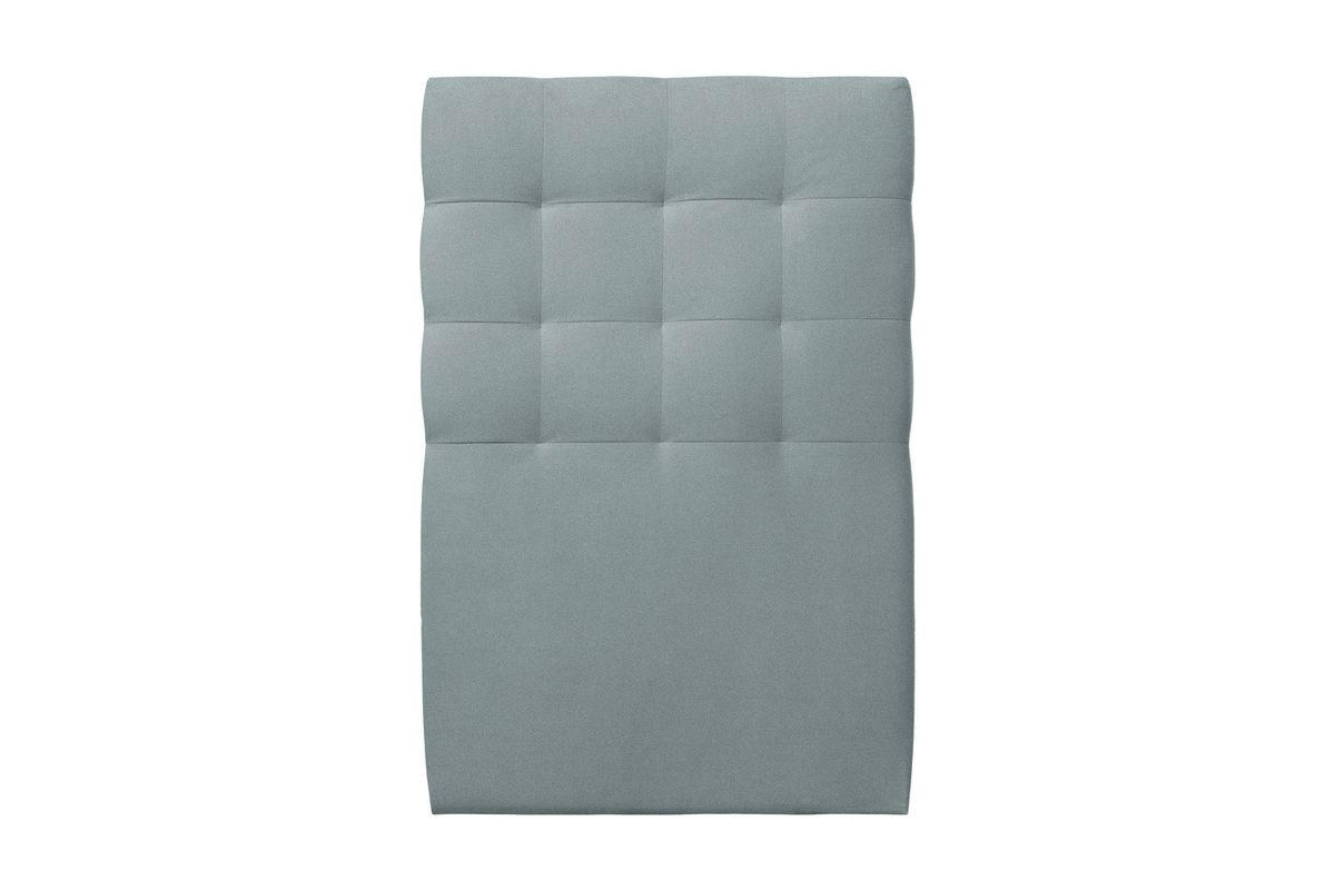 KOPFTEIL gepolstert - Gesteppt – blaugrauer Samtstoff - 90 cm - Beige/Blaugrau, Karton/Holz (90/120/10cm) - Sommeil de Plomb