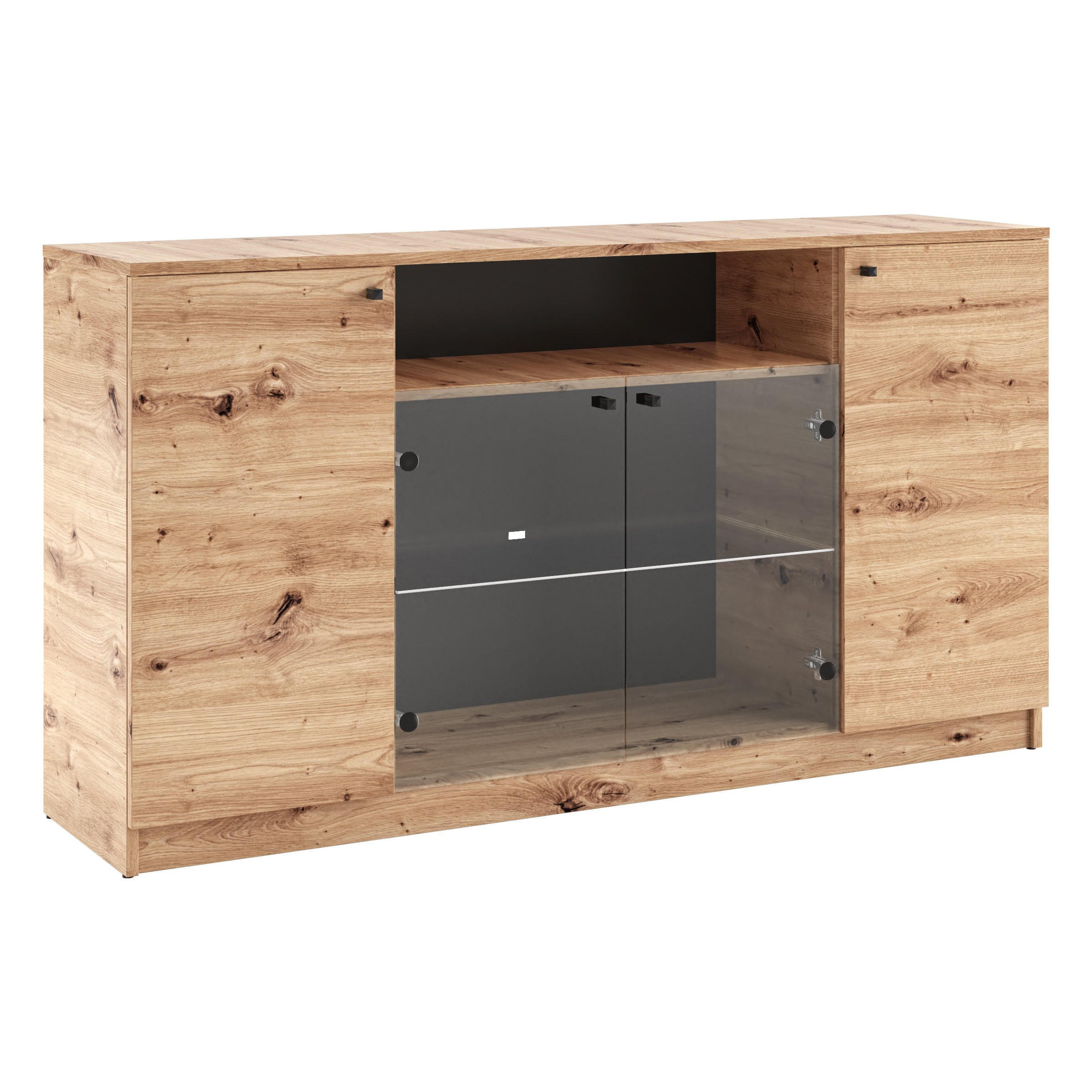 KOMMODE NATURIO 160/87/40cm mit 4 Türen Eiche Artisan - Eiche Artisan, Holzwerkstoff (160/87/40cm) - MASSENO