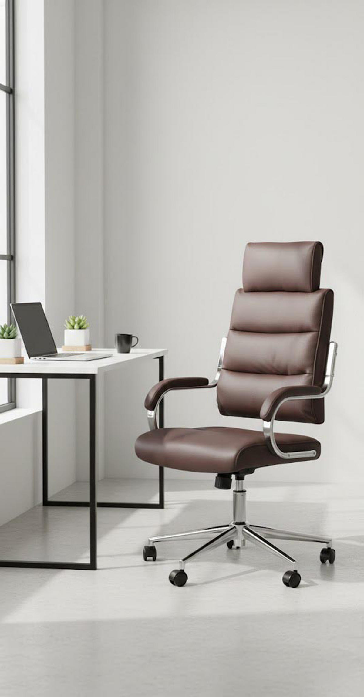 BÜROSTUHL Noxar braun - Chromfarben/Braun, Kunststoff/Metall (61/129/78cm) - TPFLiving
