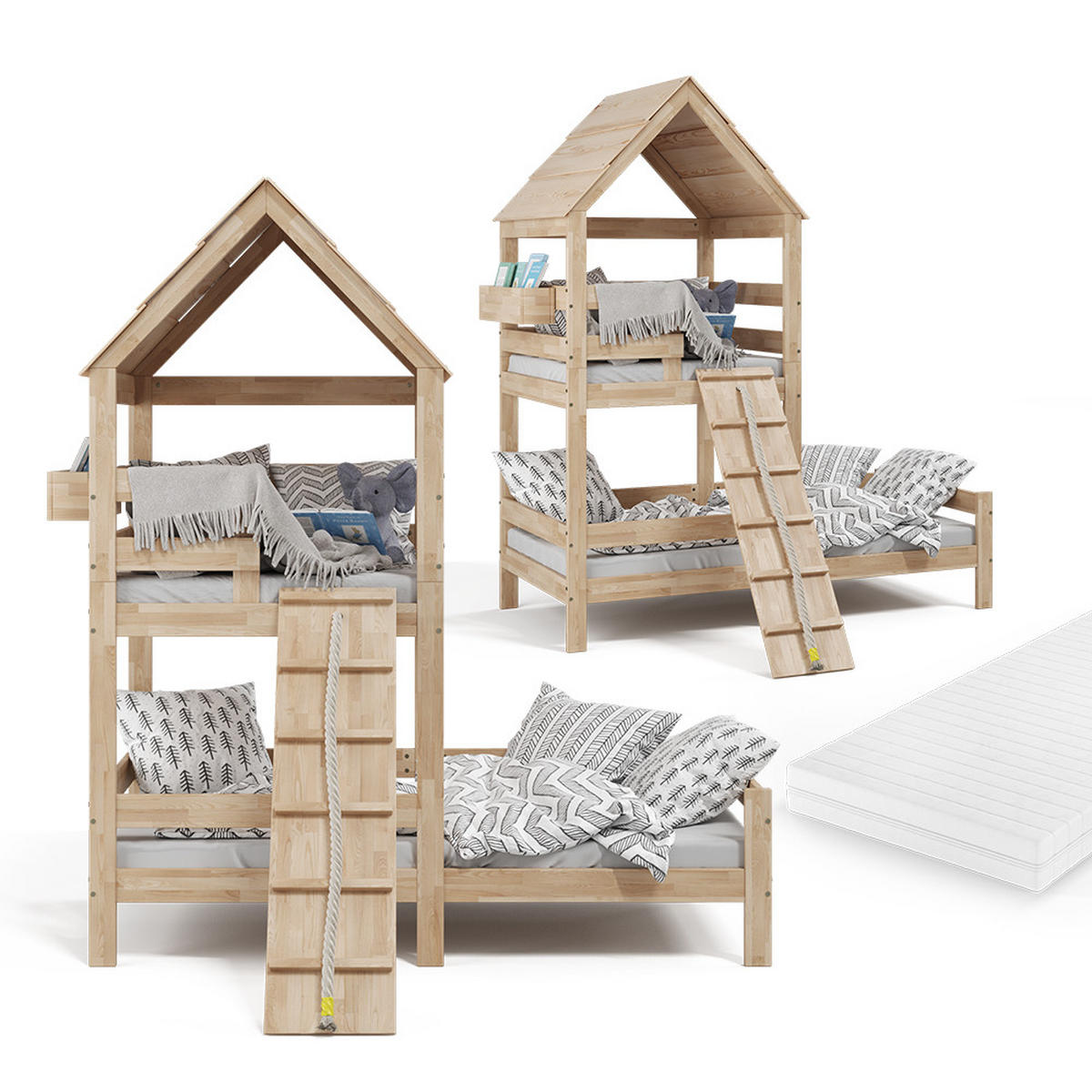 DOMÁCA POSTEĽ Teddy Hnedá - prírodná farba, drevo (90/200cm) - VitaliSpa