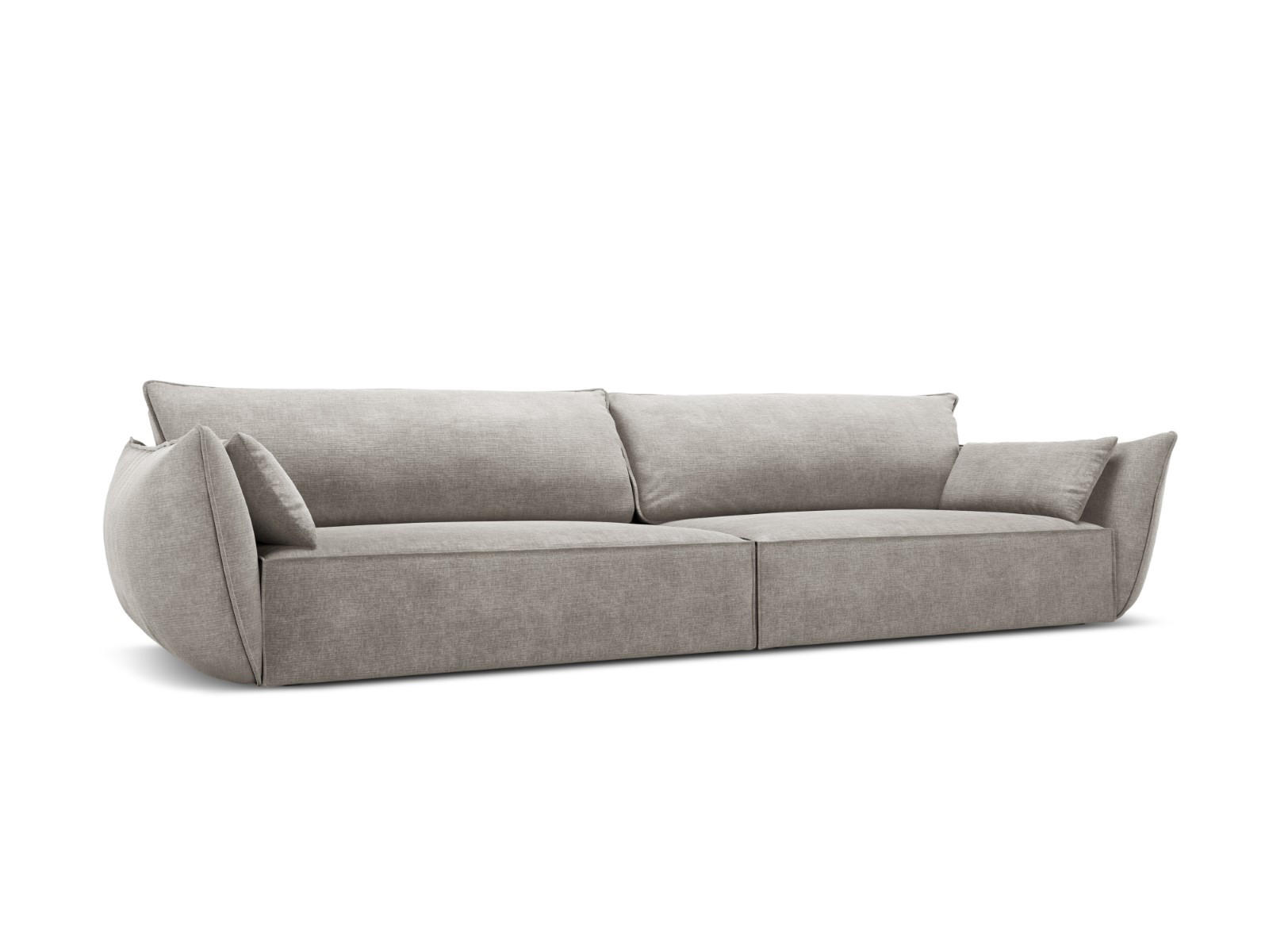 SOFA Kaelle aus Chenille-Stoff hellgrau 4 Sitzplätze - Hellgrau, Textil (110/85/248cm) - Micadoni