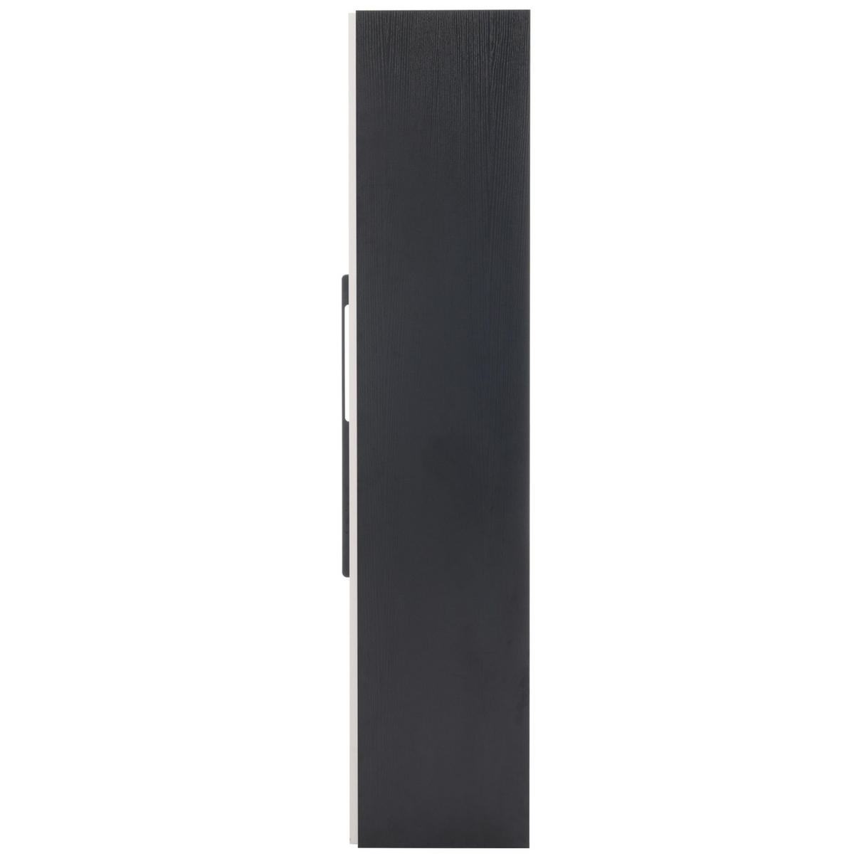MULTIFUNKČNÍ vitrína z MDF a skla 110,5x35x160 cm černá a bílá s LED osvětlením a bočním výsuvem - černá, kompozitní dřevo (110.5/160/35cm) - Modfu
