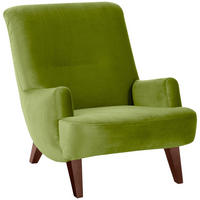 SESSEL Kajsa 71x80x101 Bezug Samtvelours Buche nussbaum/oliv - Nussbaumfarben/Olivgrün, Kunststoff (101/80/71cm) - 58aufmkessel