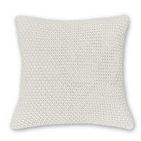 KISSENHÜLLE Strick weiß 45/45 cm mit Reißverschluss - Weiß, Textil (45/45cm) - wometo