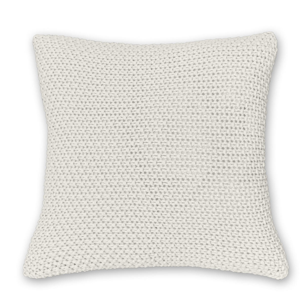 KISSENHÜLLE Strick weiß 45/45 cm mit Reißverschluss - Weiß, Textil (45/45cm) - wometo