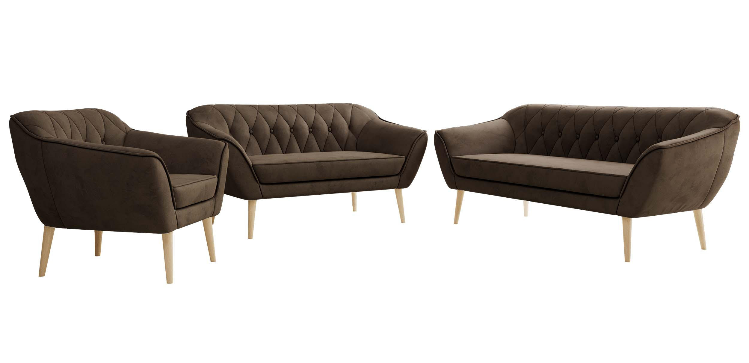 MKS Sitzgarnitur Dunkelbraun 180x75x74 cm