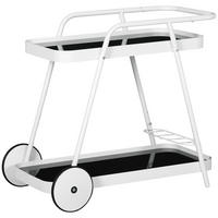 SERVIERWAGEN, Stahl und Gehärtetes Glas, Weiß+Schwarz, - Weiß, Metall (51/78/86.5cm) - Outsunny