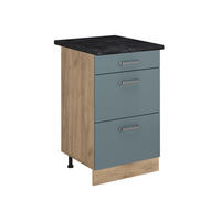 DULAP DE BAZĂ DE BUCĂTĂRIE R-Line, Albastru-gri/Stejar auriu, 50 cm стільниця Антрацит - stejar miere/gri albastru, compozit lemnos (50/81.6/60cm) - Vicco