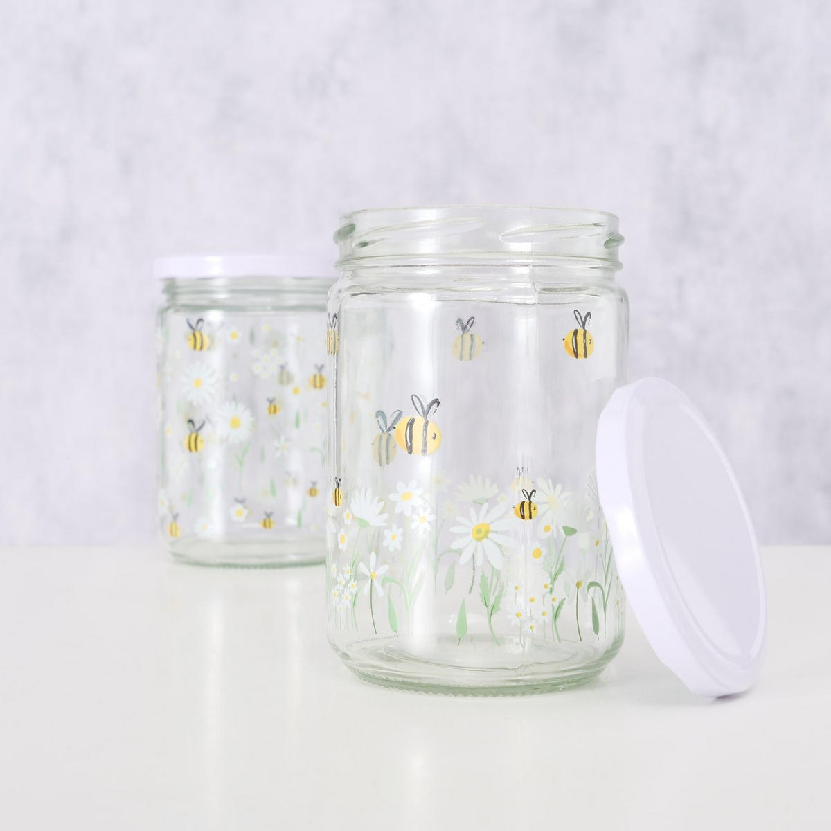 SCHRAUBGLÄSER HONEY 500 ml 2er-Set - Transparent, Glas (8.5/12.8/8.5cm) - Boltze Home