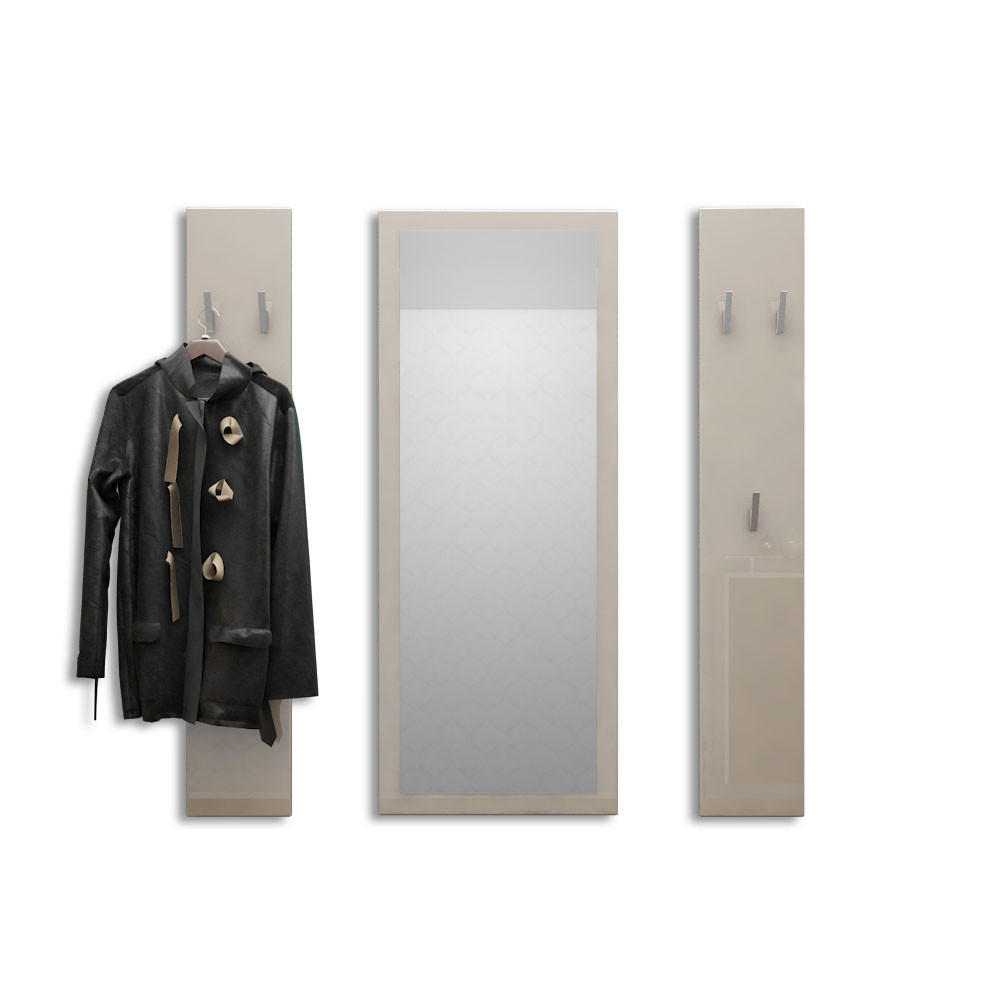 GARDEROBE Spot Sandgrau Hochglanz - Sandfarben, Holzwerkstoff (120/140/2cm) - Vladon