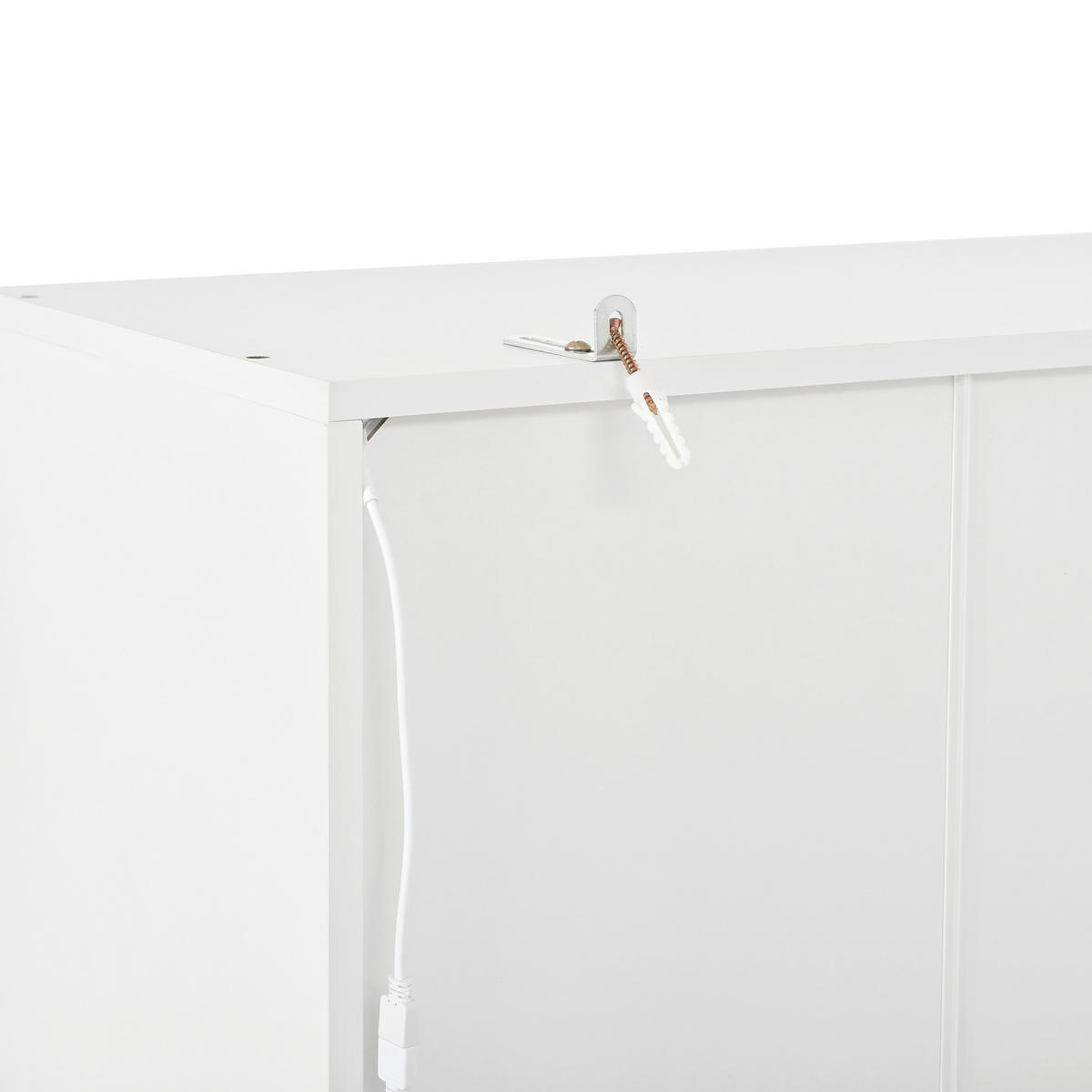 GARDEROBE Flurmöbel mit Spiegel, Sitzbank & Stauraum, Holzoptik, Einheitsgröße / MDF + Metall - Weiß, Holzwerkstoff (100/180/35cm) - EVRYAE