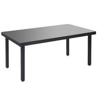POLY-RATTAN-GARTENTISCH rechteck Anthrazit - Anthrazit, Kunststoff (90/160/74cm) - MCW