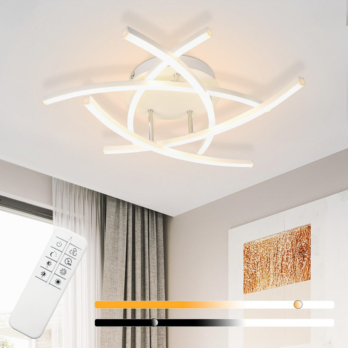 LED-DECKENLEUCHTE Mack 52/52/13cm - Weiß, Metall (52/52/13cm) - Nettlife