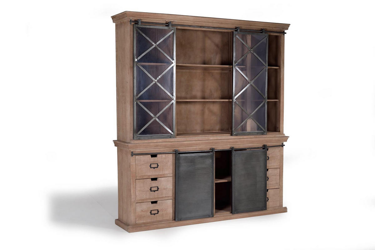 BUFFETSCHRANK aus Mangoholz und Metall - Braun, Holz (53/220/20cm) - Giner y Colomer