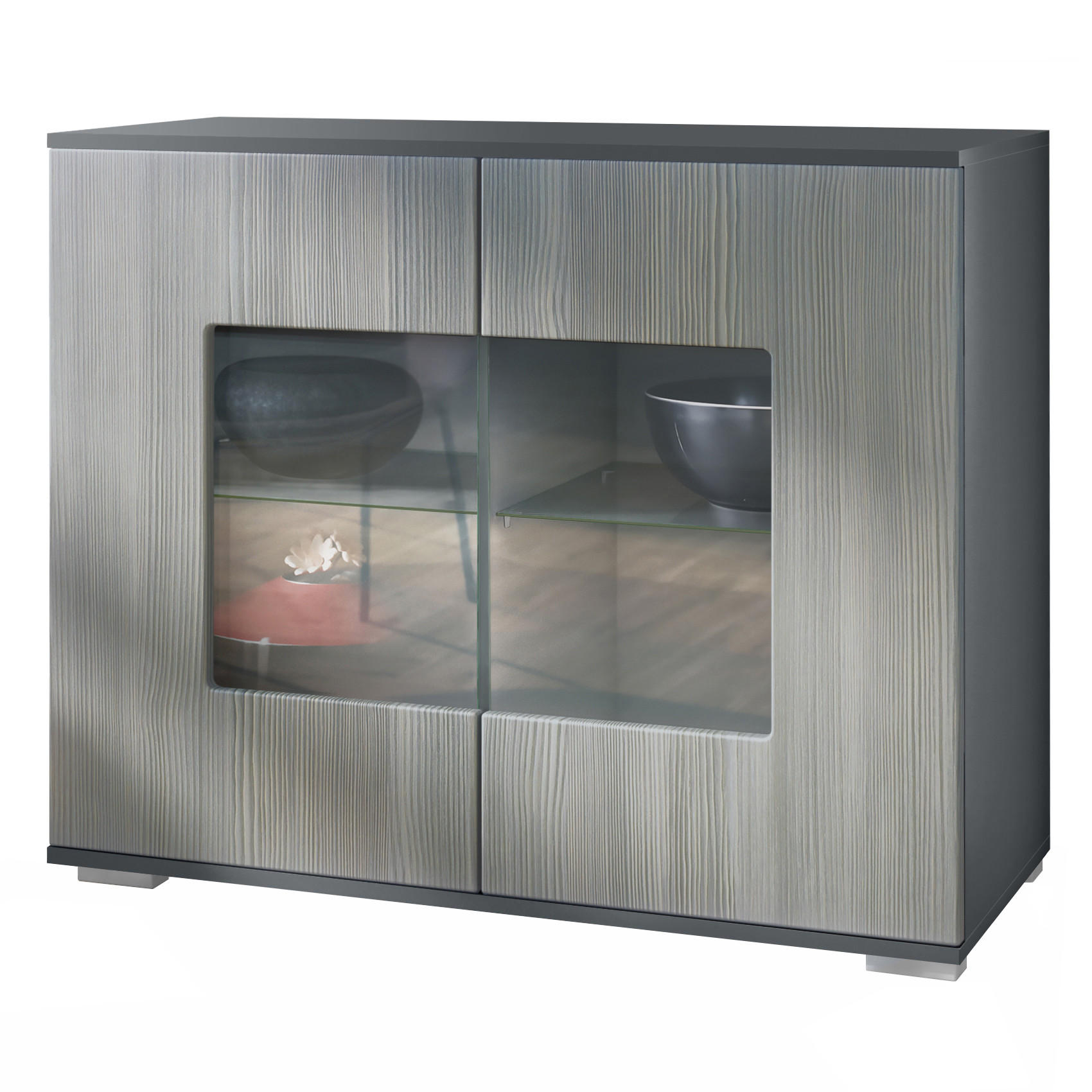 KOMMODE Grömitz Avola-Anthrazit - Anthrazit, Holzwerkstoff (92.5/75.5/35cm) - Vladon