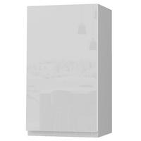 HÄNGESCHRANK Florence W2/40 Grau / RAL 9003 signalweiß HG 40 / 32,5 / 72cm - Türanschlag links - Weiß Hochglanz/Grau, Holz/Holzwerkstoff (40/72/32.5cm) - Feldmann-Wohnen