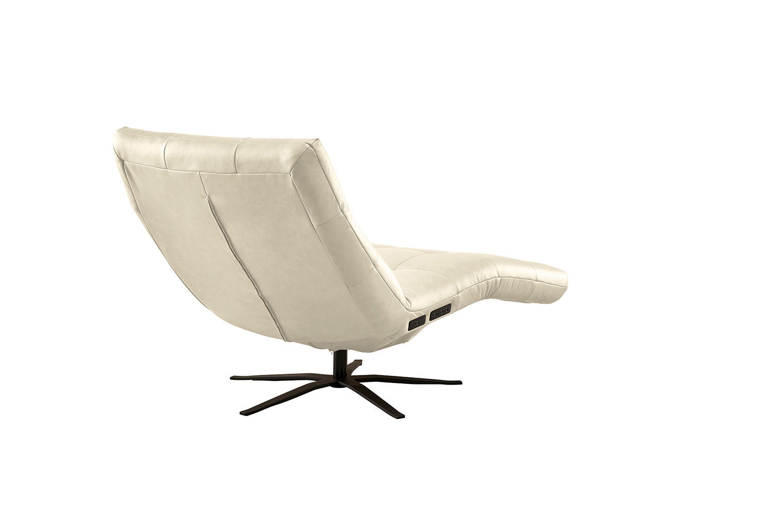 RELAXLIEGE LETICIA Weiß Leder - Schwarz/Weiß, Leder/Metall (82/115/156cm) - KAWOLA