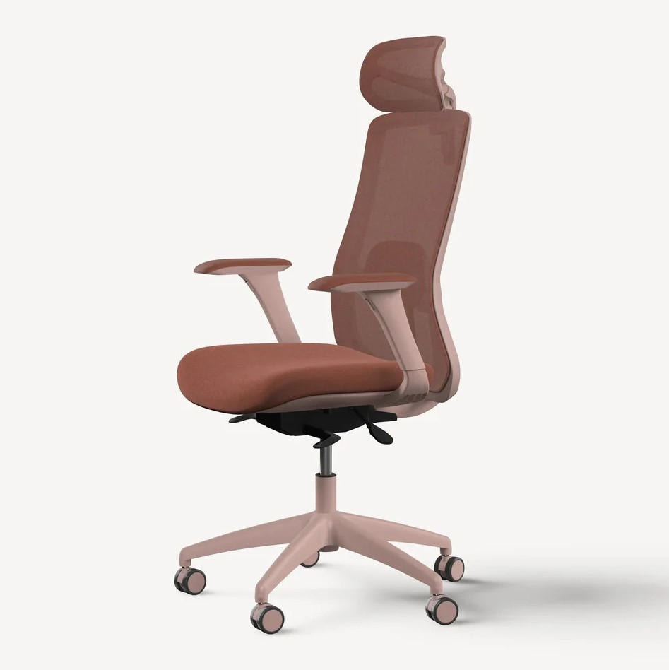 BÜROSTUHL Verstellbarer Ergonomischer SitOne Rosa 4-Dimensional Armlehne, Integrierte 4-Wege-Lendenwirbelstütze - Pink, Kunststoff (60/125/68cm) - Desktronic