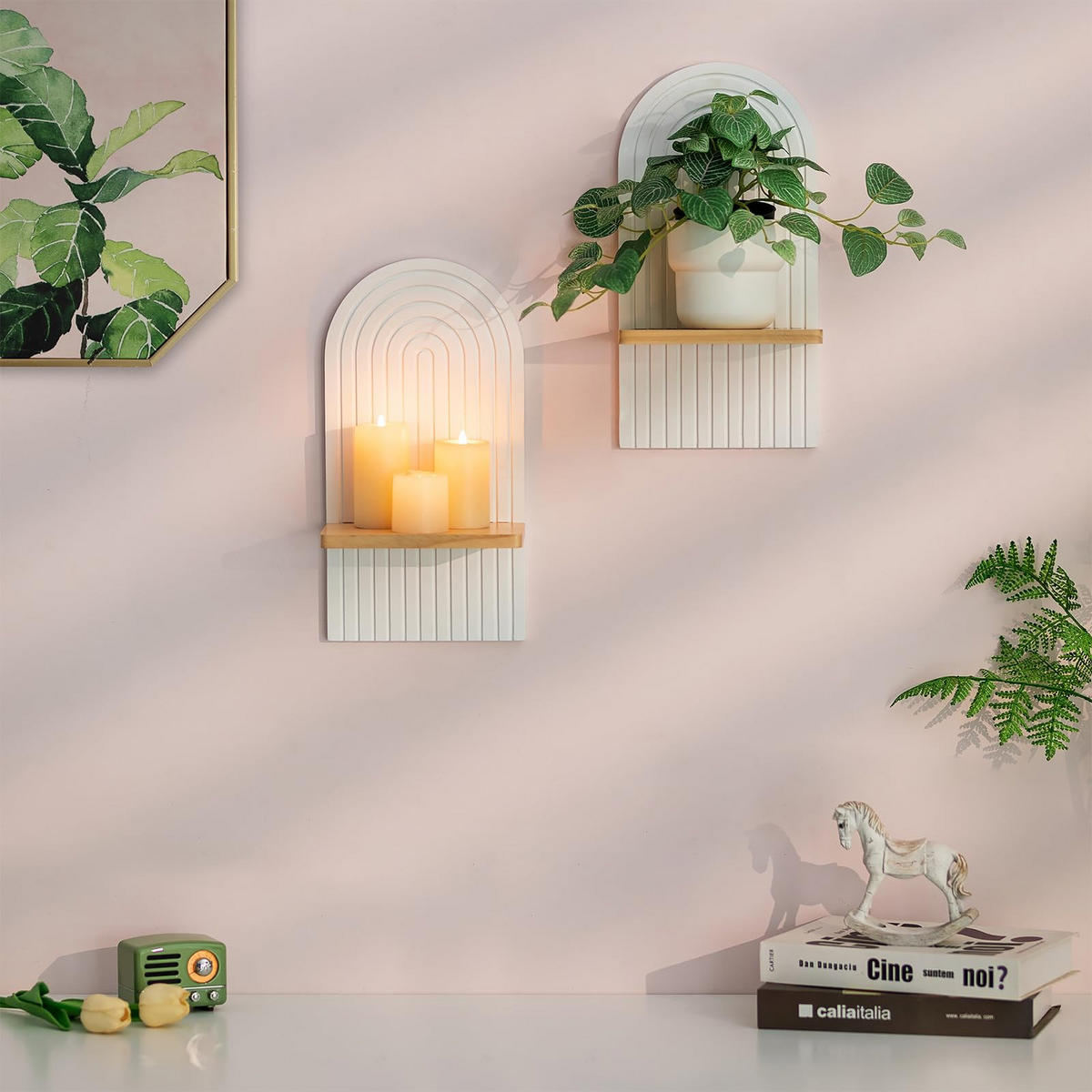 WANDBOARD Aus Holz, 2 Stück - Weiß, Holz (18/35/13.1cm) - Kaket