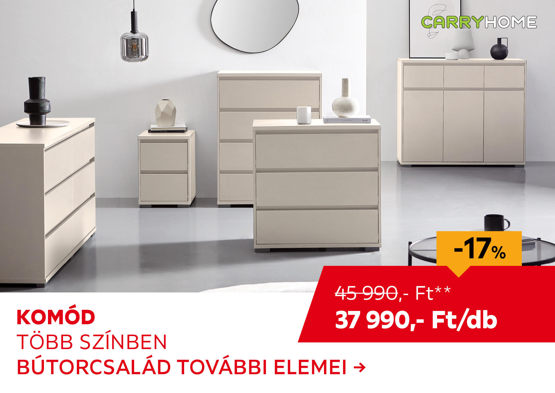 KOMÓD Kiemelt termék 45990 Ft.- helyett 37990 Ft.-