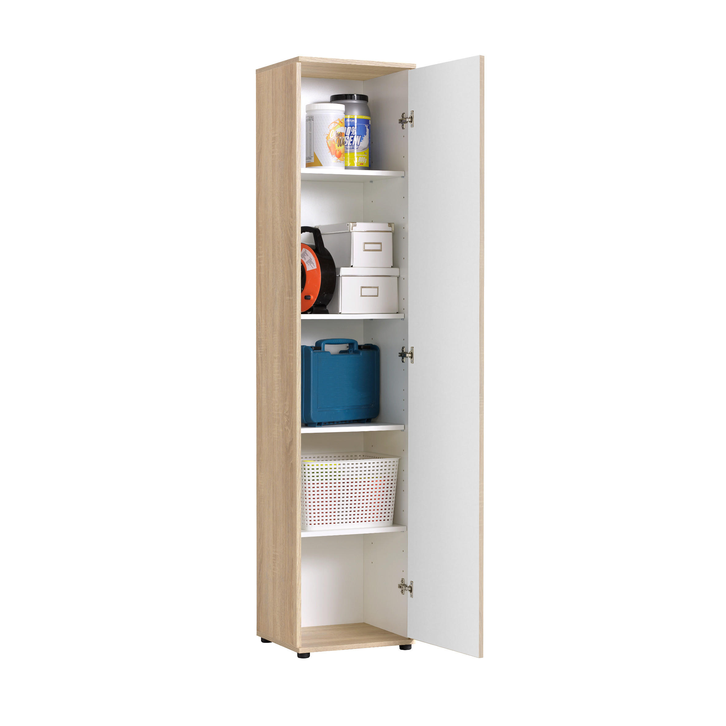 MEHRZWECKSCHRANK mit 1 Tür & 4 Einlegeböden in Sonoma Eiche - Sonoma Eiche, Holzwerkstoff (40/184/35cm) - Home Collective