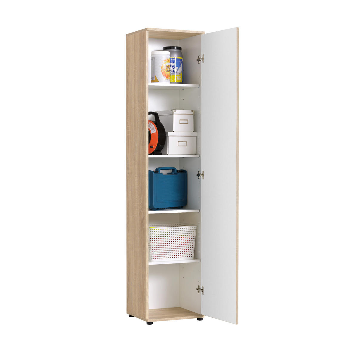 MEHRZWECKSCHRANK mit 1 Tür & 4 Einlegeböden in Sonoma Eiche - Sonoma Eiche, Holzwerkstoff (40/184/35cm) - Home Collective
