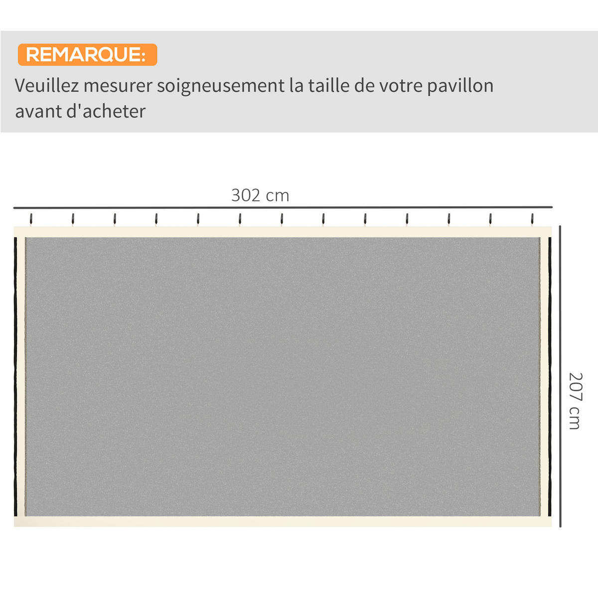 ERSATZNETZE DE-12669 300/300 cm 4er-Set mit Reißverschluss und Haken - Schwarz, Textil (1/207/302cm) - ComfortXL